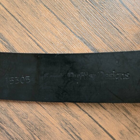 Vintage Sandy Duftler Belt Size Small Made In USA Genuine Leather Brown Floral - Picture 7 of 7